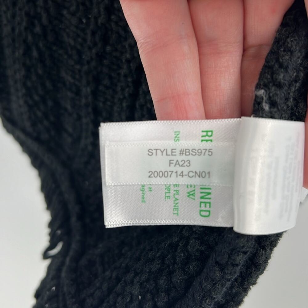 J. Crew Women's Textured Cable-Knit Lady Jacket with fringe - Black - XXL - Picture 7 of 8